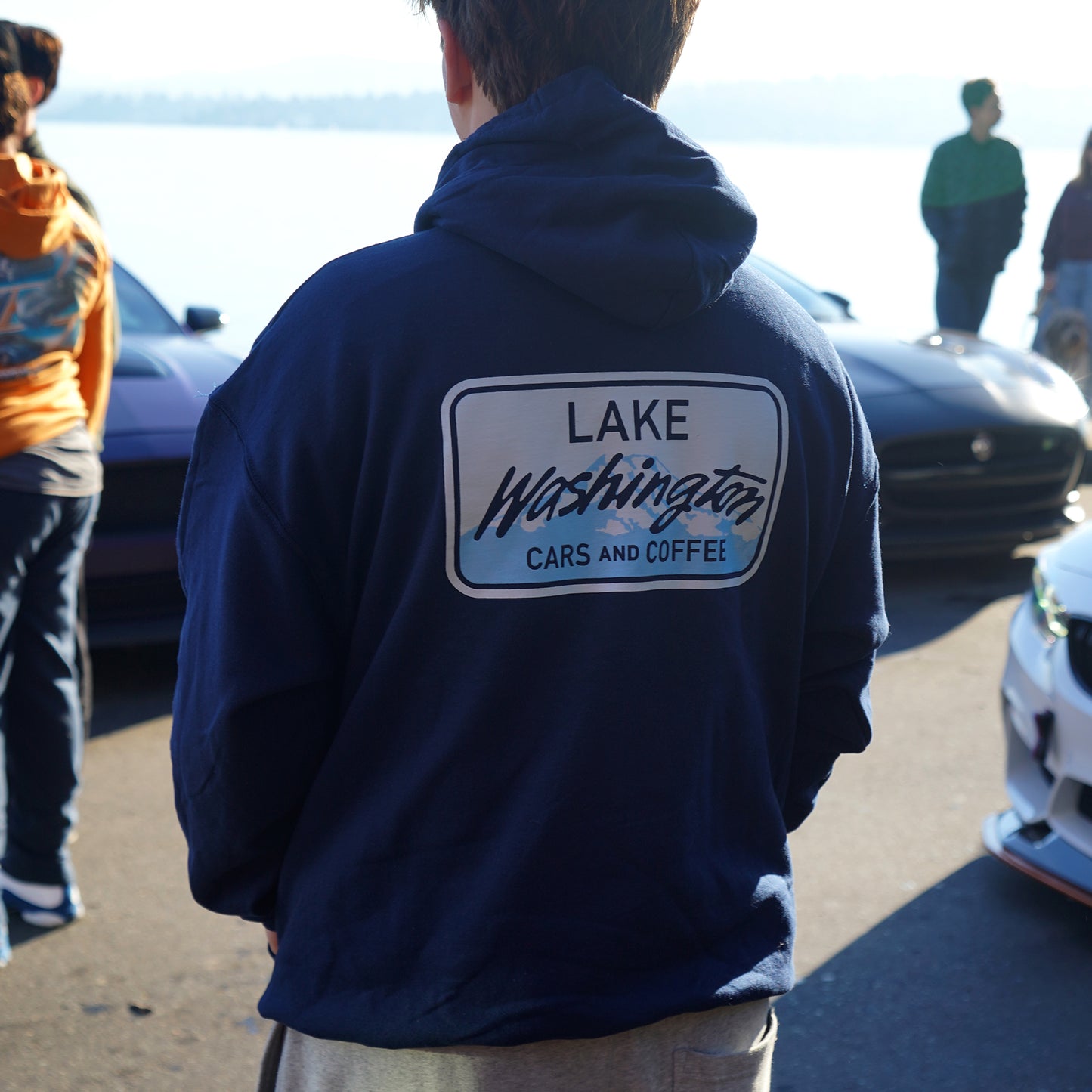 Lake Washington Cars and Coffee License Plate Pullover Hoodie