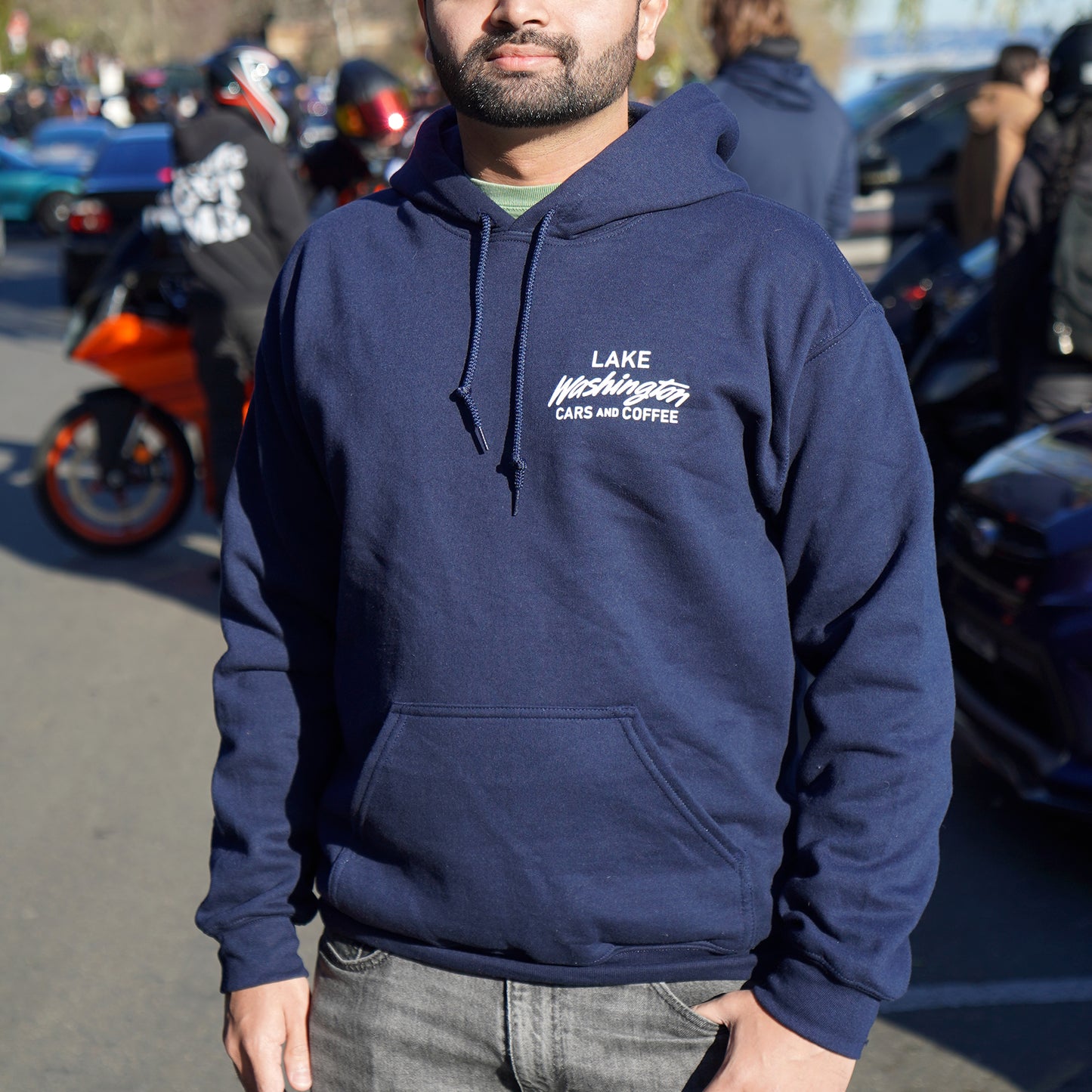 Lake Washington Cars and Coffee License Plate Pullover Hoodie