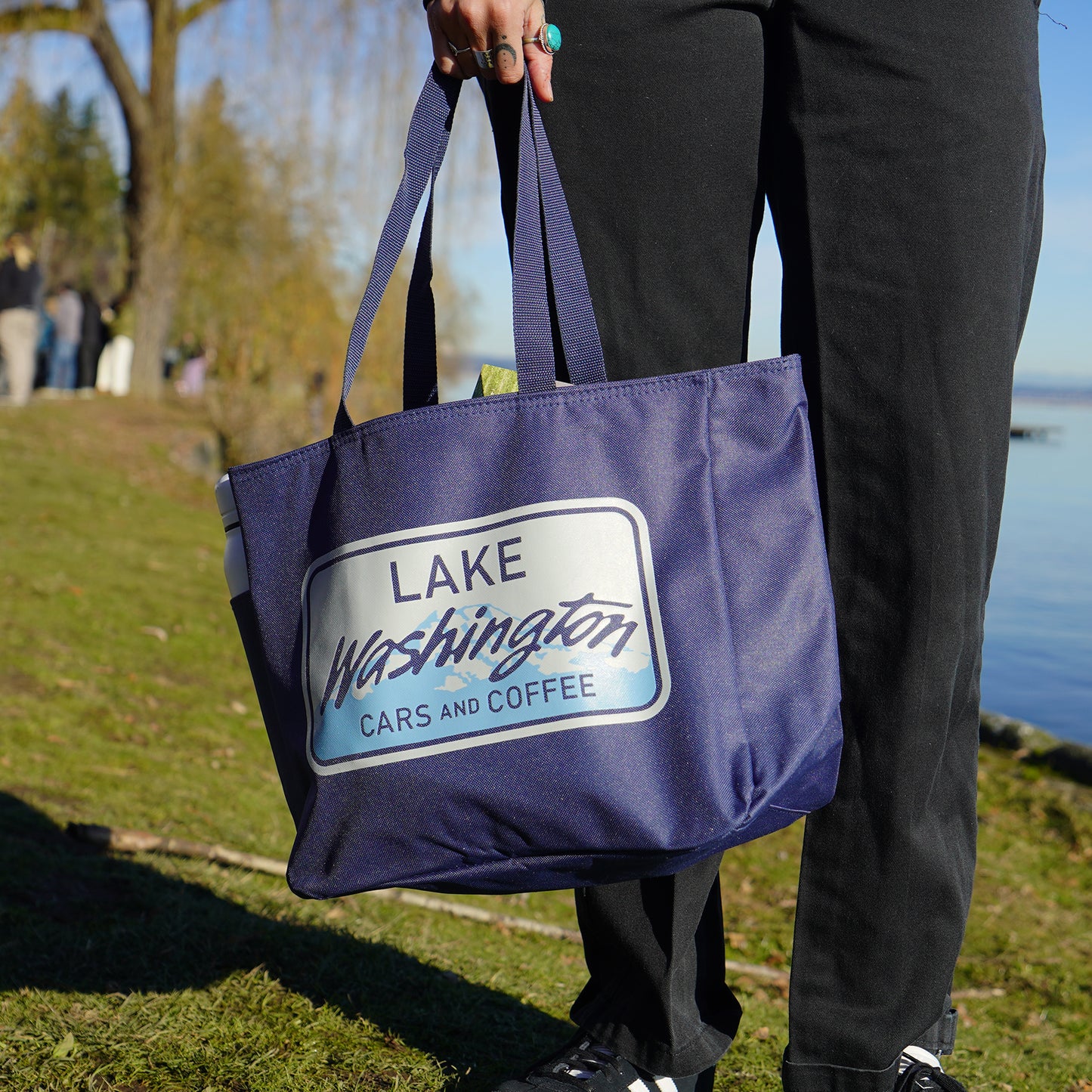 Lake Washington Cars and Coffee Tote Bag
