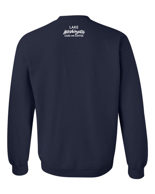 Lake Washington Cars and Coffee License Plate Crewneck Sweatshirt