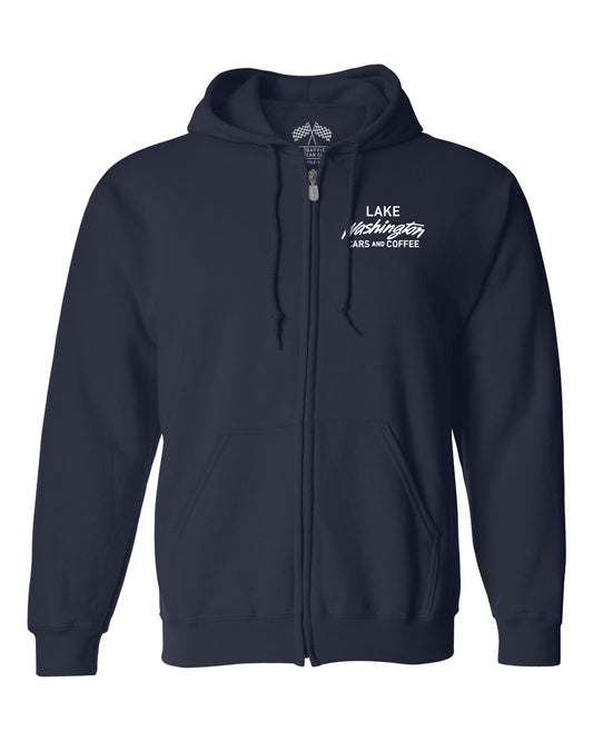 Lake Washington Cars and Coffee License Plate Zip-up Hoodie